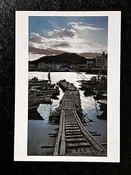 大畑稔浩、【瀬戸内海風景　川尻港】、希少な画集画、新品高級額・額装付 Amazon.co.jp: ホキ美術館のPostcard大畑稔浩 ≪瀬戸内海風景－川尻港